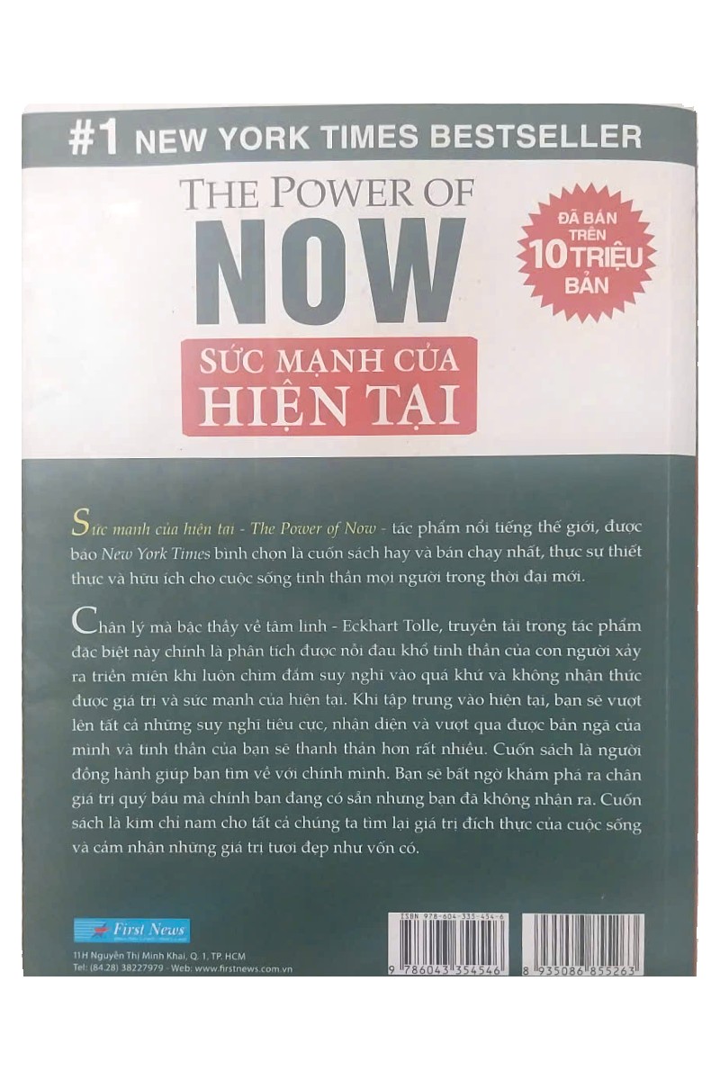 Bìa sau sách Sức mạnh của hiện tại